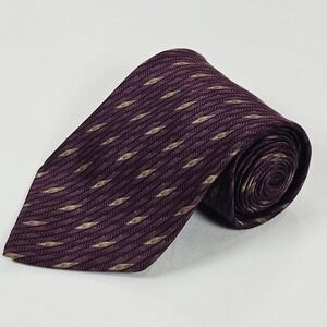 Bill Blass Signature Purple Silk Necktie 4" Width 58" Length Classic Pattern